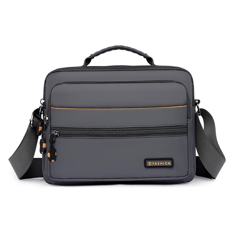 Solid Color Waterproof Shoulder Bag Men's Messenger Bag Large Capacity Crossbody Bag