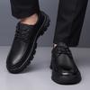 Spring Autumn Lace Cow Leather Shoes for Men Fashion Soft-soled Men's Platform Shoes Designer Casual Dress Shoes Male
