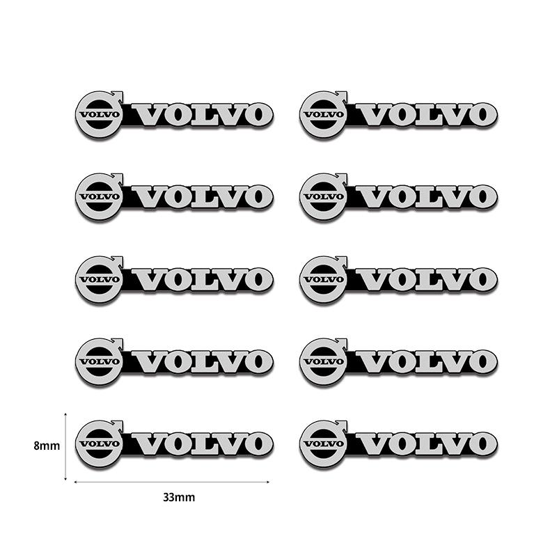 dnfuk5 5Pcs/10Pcs Mini Aluminum Car Decorative Stickers For Volvo Xc60 Xc90 V40 V60 S60 V50 V90 S80 C40 XC40 V70 XC70 C30 EX90 C70
