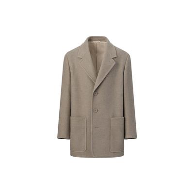 Solid Color Slim Fit Single Breasted Coat Women Coats Dark-Beige 453868-32