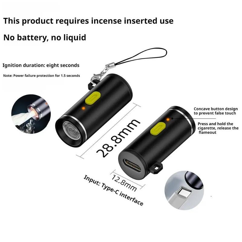 Ultra-Compact Type-C Plug-in Igniter - Windproof Pocket Lighter for Outdoor Use & Worry-Free Business Travel(USB-C Rechargeable)