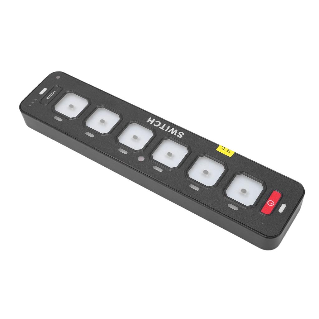 6 Gang Slim Switch Panel 4 Lighting Modes Automatic Dimmable Backlight Multifunction Switch Panel for Truck Boat
