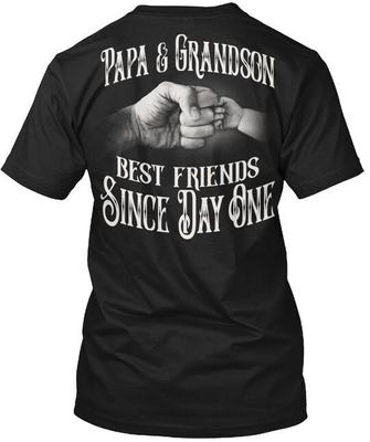 Papa And Grandson - 100%- 100% T-Shirt Made In the USA Size S To 5XL