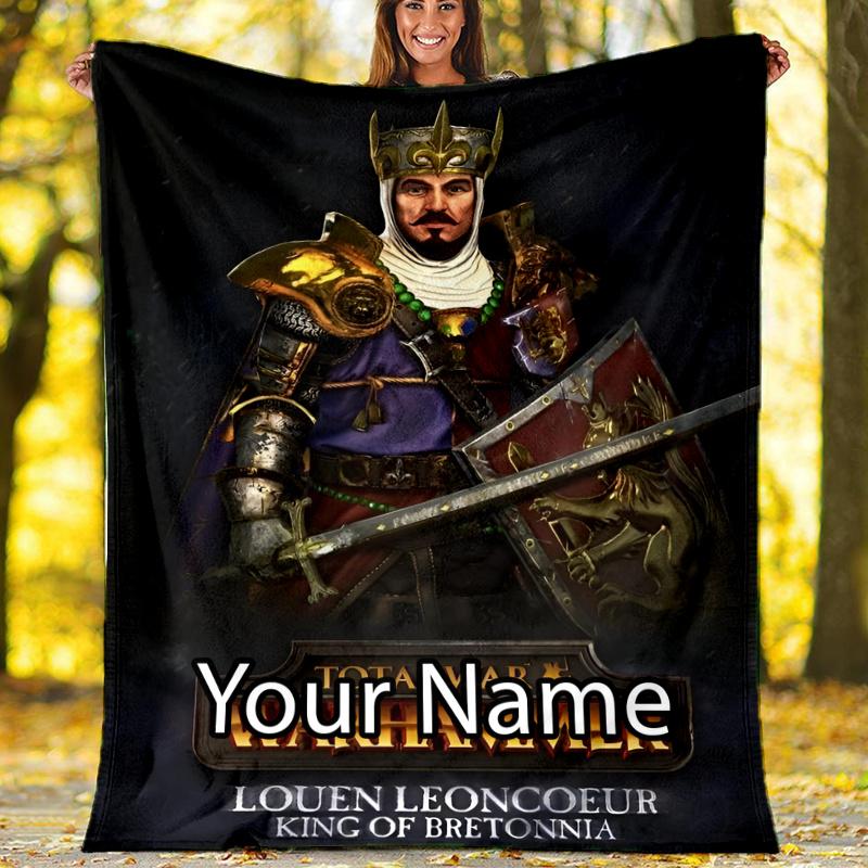 Custom Name Total War Warhammer Theme Printed Blanket - Perfect for Couch, Bed, Travel & Outdoor Use | Machine Washable, Cozy & Durable.