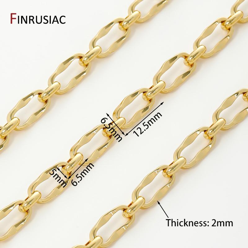 

18K Gold Plated Brass Thick Cable Chain For Jewelry Making,6.5*12.5mm heavy chain for DIY Bracelet Necklace Making Components 0.5 meter