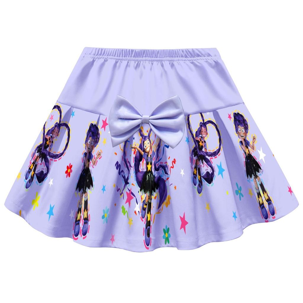 86150 3pcs/sets Kids Girls Lily Lovebraids Printed Ruffle T-Shirt Pleat Skirt Set