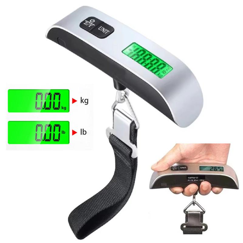 Digital Electronic Portable Luggage Scale 110lb/50kg LCD Display Travel Suitcase Hanging Balance Weighing Scale