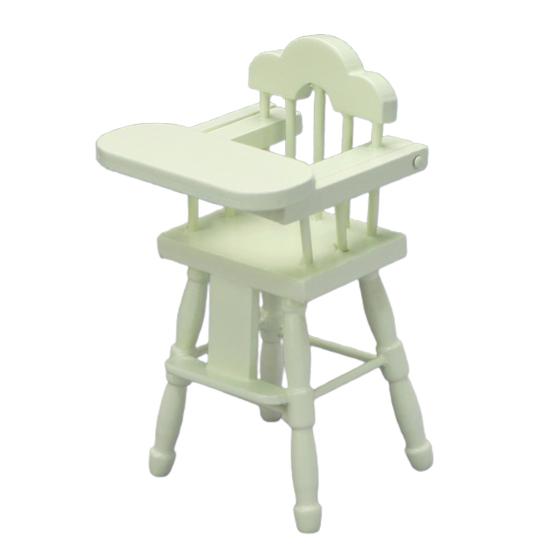 Simulation Stool Convenient to Store Simulated Wood Dollhouse High Chair Model for 1/12 Doll House