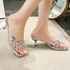 Golden Sexy High Heel Wedding Party Sandals Combination Slippers Fashionable and Elegant Party High Heels Summer Women's Sandals