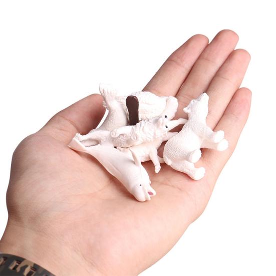 6 Teile/satz Simulation Penguins Polar Elegent Stil Bär Schneeeule Delphin Wolf Party Modell Figurine Geschenke Spielzeug Für Haushalts Dekoration