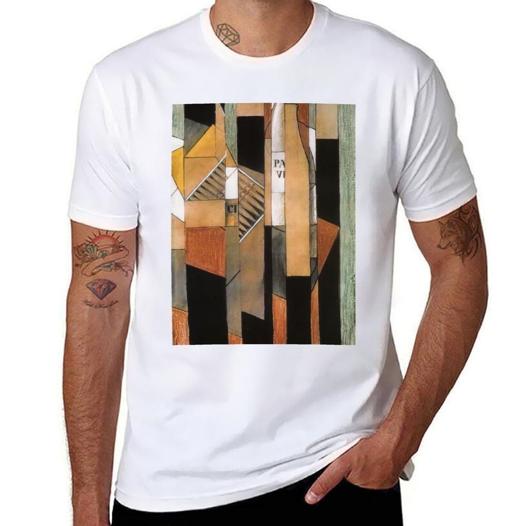 STILLleben MIT FLASCHE UND ZIGARREN Von Juan Gris T-Shirt Weich Schrumpffrei Baumwoll-T-Shirt
