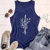 Bedrucktes ärmelloses Frühlings- und Sommer-Top-T-Shirt mit Rundhalsausschnitt, Pullover-Weste