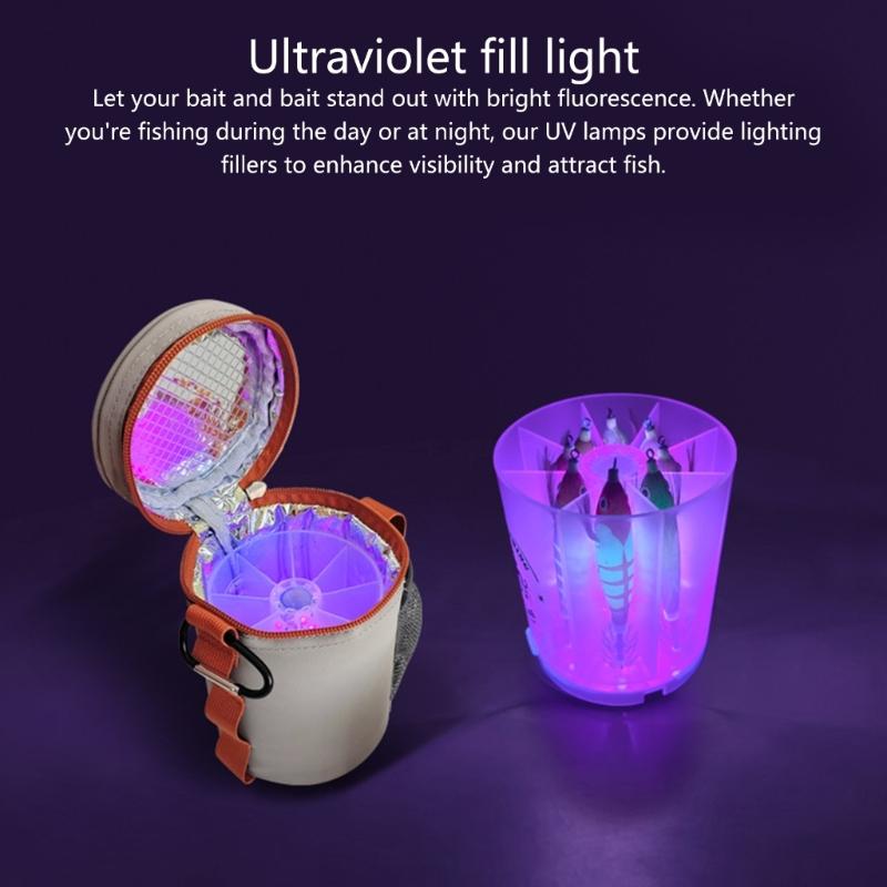 Fishing Bags and Box Fishing Lure Squid Jig Tackle Box Saltwater Fishing Accessories Hard Baits Case with Glow Light