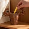 Yousheng 3D Printed Pen Holder, Muscular Man Figure, Creative Desk Organizer for Pens And Makeup Brushes, Funny Funny Fitness Enthusiast Gift