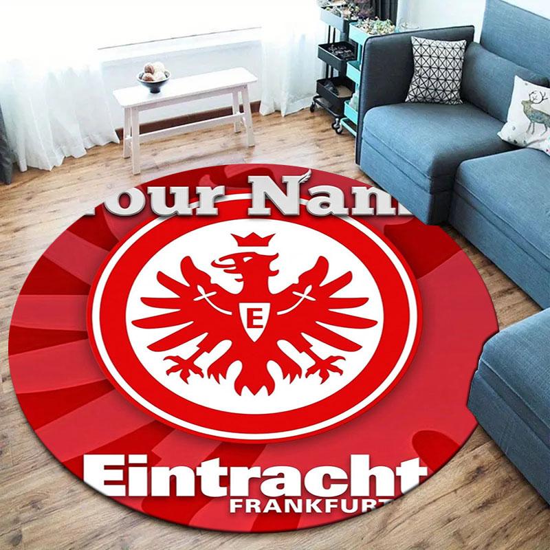 Eintracht Frankfurt Custom Name Round Area Rug,Carpet Rug for Living Room Bedroom Sofa Playroom Decor,Non-slip Floor Mat