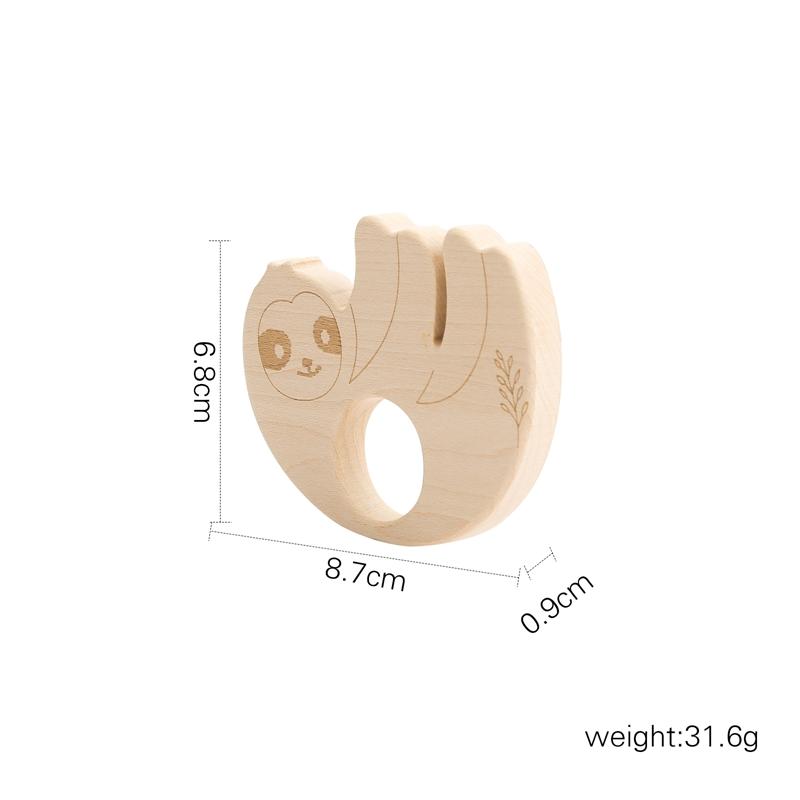 1pc Baby Teether Wooden Animal Pacifier Pendant BPA Free Beech Koala Rodent Baby Gym Accessories Teeth Pendant Children'S Goods