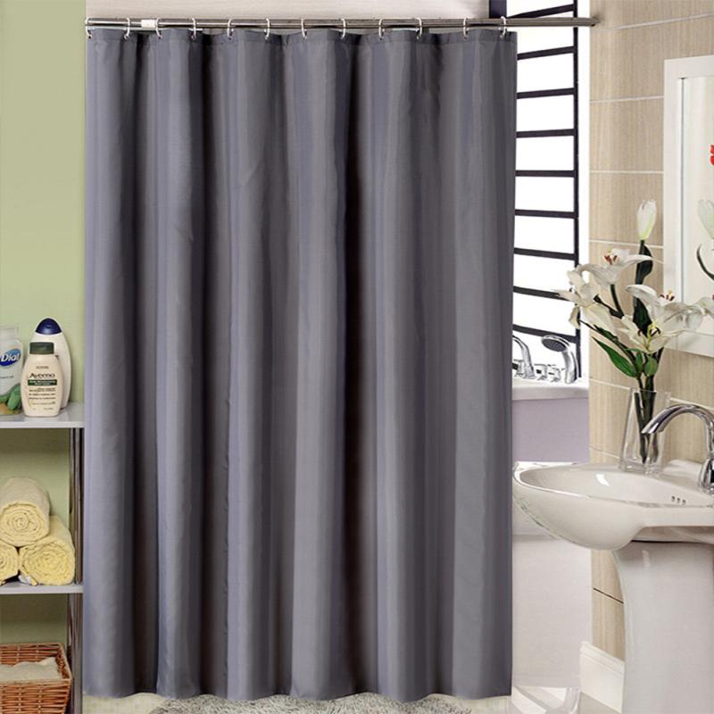 Shower Curtain Solid Color Built-in Ring Hole Waterproof Mildew-proof Thickened Partition Curtain