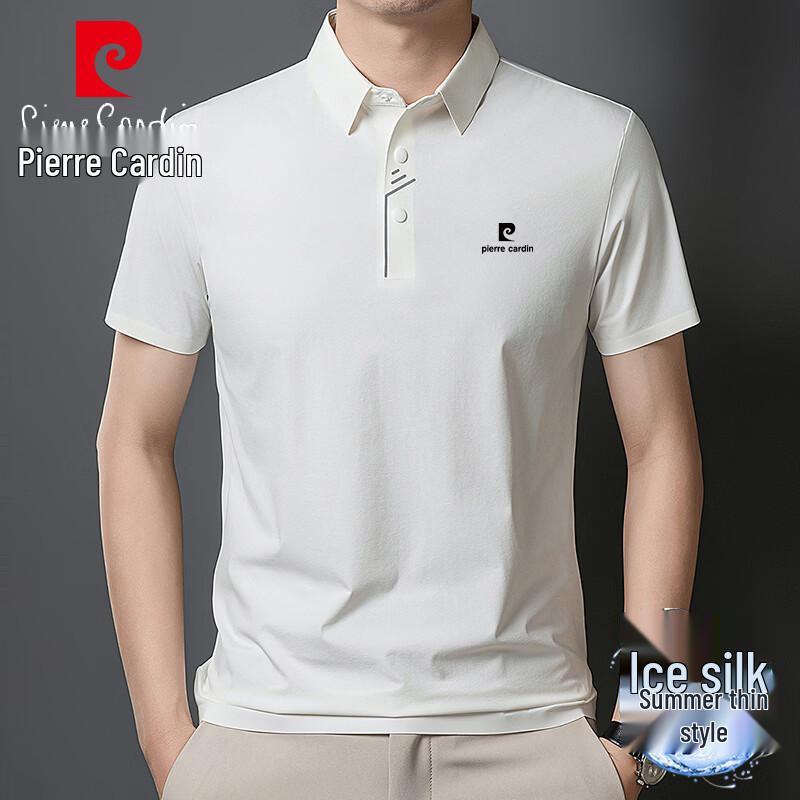 Pierre Cardin Men s Summer Ice Silk Lapel Polo Shirt 5XL