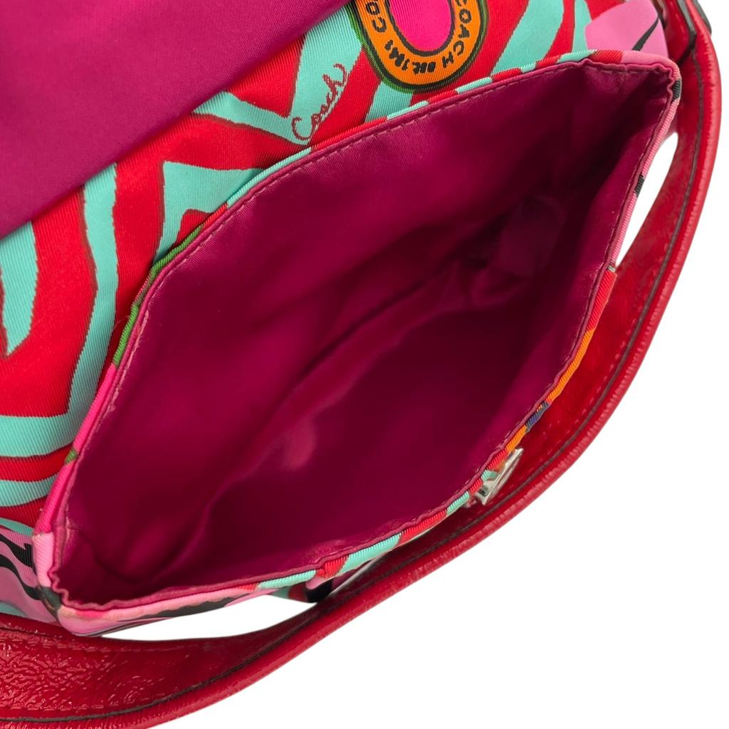Used COACH 2-Way Shoulder Bag / One-Shoulder Bag Poppy GroovyShoulder Bag multicolor/Red Nylon/enamel Women