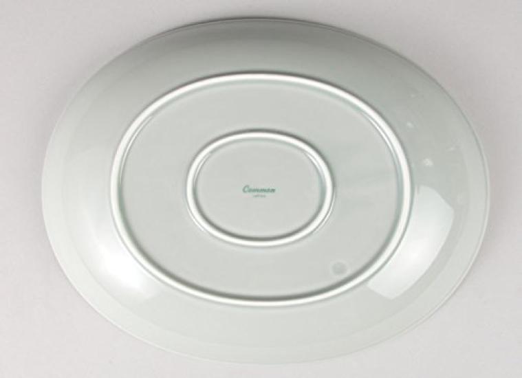 Nishikai Töpferei Hasami Ware Gewöhnlich Gewöhnliche Schale Schale Oval Grau Durchmesser 27cm Mikrowellen- und Spülmaschinenfest Hergestellt in Japan 13239 ca.