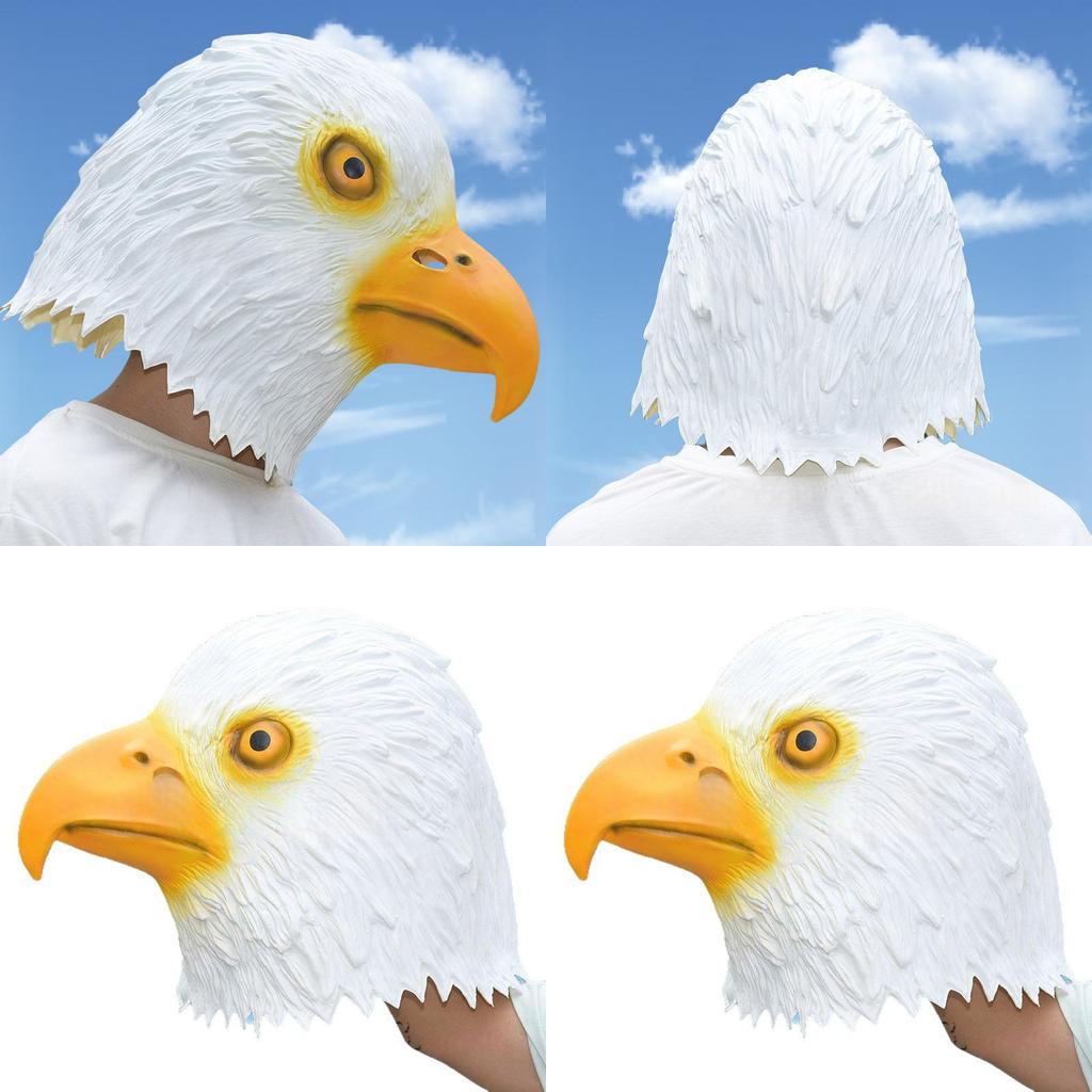 White Eagle Mask Latex Animal Head Mask For Costume Parties And Halloween Celebrations