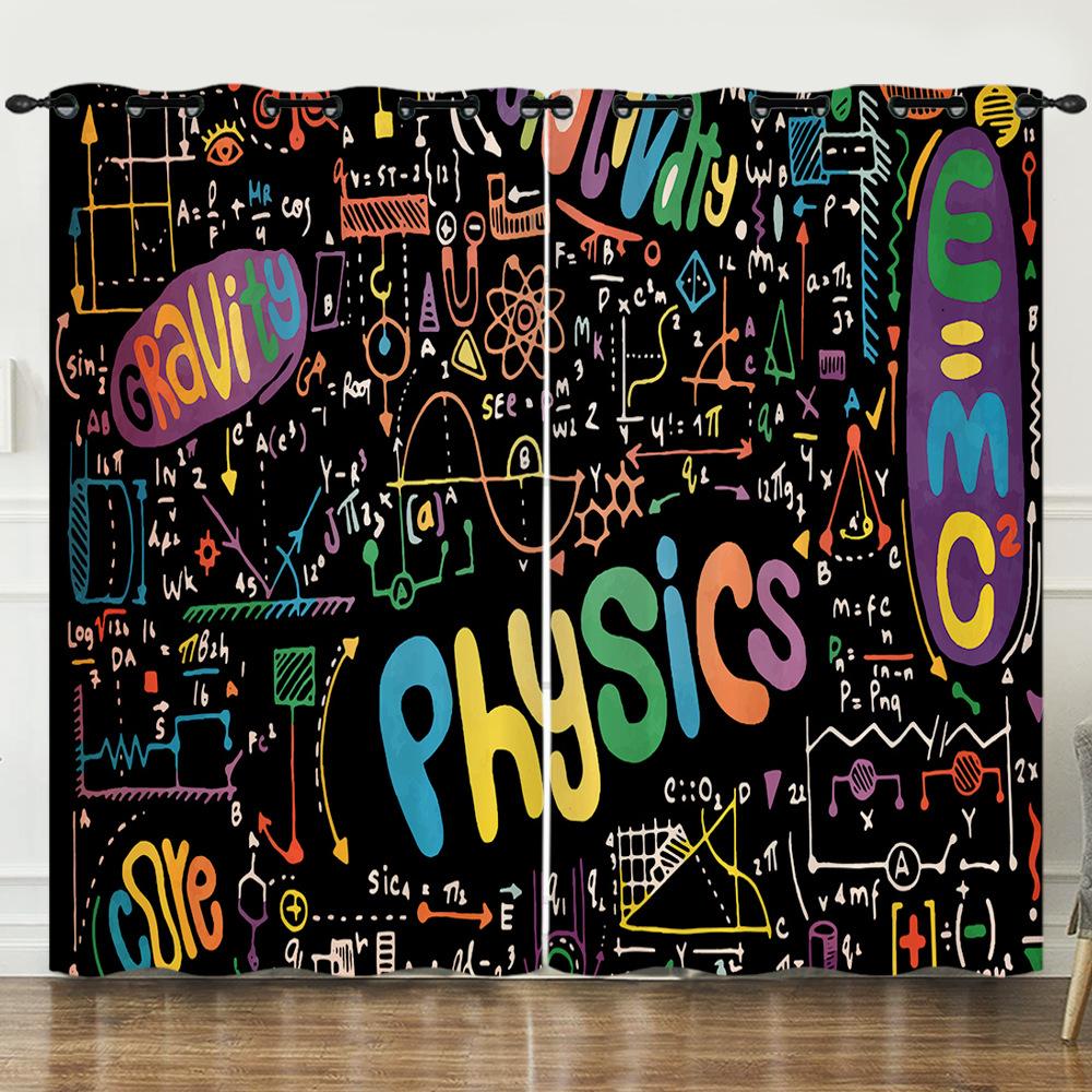 Zasłona Geometryczna Wzór Liczbowy Drukowanie Cyfrowe 3D Zasłona zaciemniająca Przelotki