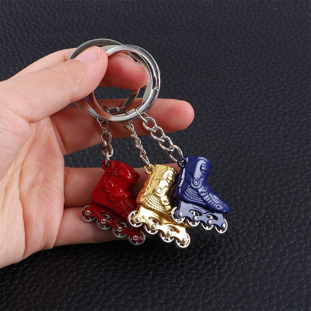 Ring Keyring Bag Holder Roller Skate Key Chain Skating Pendant Single row skating Skate Key Chain