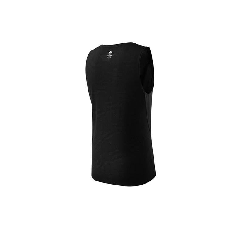 Anta National Flag Knitted Fabric Sleeveless Sports Shirt Men's Black 152130125-2