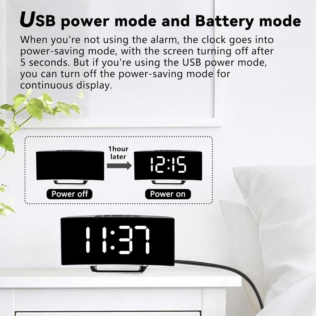 Digital Alarm Clock Dual Alarm Bedside Clock with Temperature Date Display, Brightness, Snooze KTY