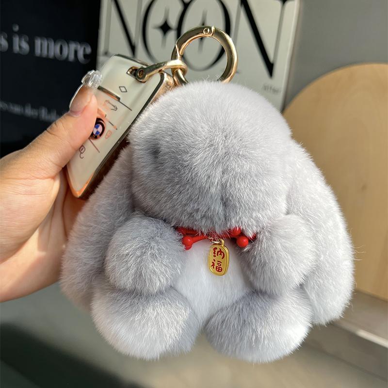 Cute Plush Bunny Keychains Fluffy Rabbit Pendant For Purse/Backpack Cute Gift For Kids Girls