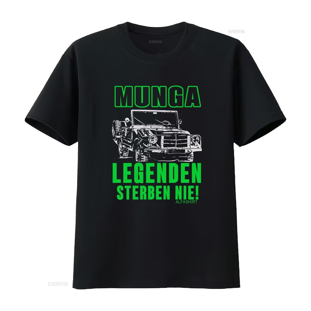Munga Legends Never Die SUV Bundeswehr 4x4 6x6 8x8 T Shirt Alfas vintage Washed graphic Stretched Casual homme Versatile Unisex