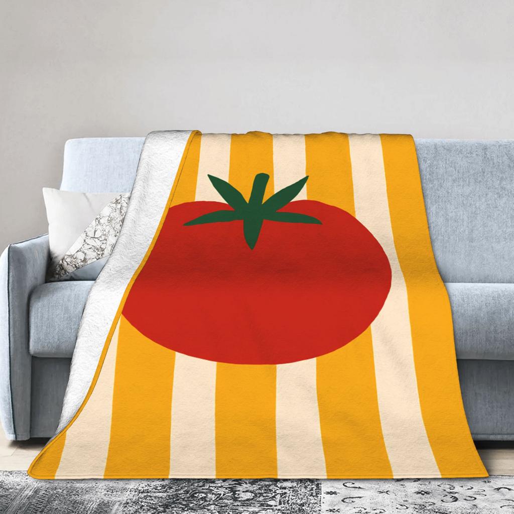 Tomato Blanket Boy Girl Flannel Throw Blanket For Chair Sofa Bed Soft Comfy DIY Quality Bedspread Gift
