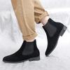 Men's Chelsea Designer Boots Solid Color Leather Men Dress Shoes British Style Comfortable Winter Business Men Boots