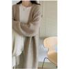 Autumn Winter Knitted Cardigan Women Medium and Long Sweater Jacket Gentle Loose Simple V Neck Cardigans Solid Color Office Coats Long Sleeve Clothing