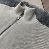 Ma Jia Men's Four-Corner Cardigan Zipper Half-High Collar Loose Casual Knit Sweater