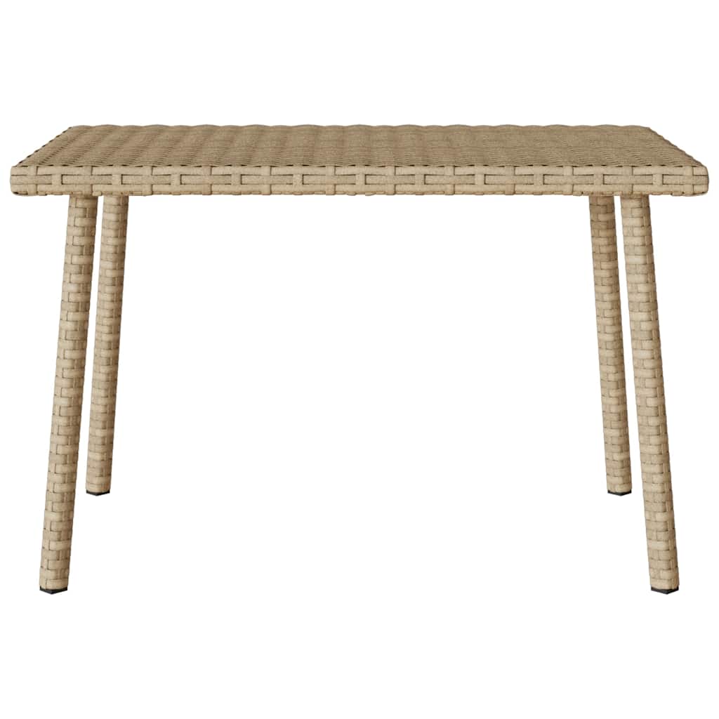 Garden Coffee Table Rectangular Beige 60 X 40 X 37 Cm Poly Rattan