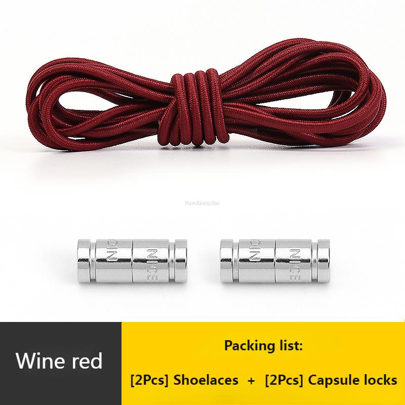 No Tie Shoe Laces Round Capsule Metal lock Elastic Shoelaces For Sneakers easy installation Lazy Shoes Lace Accessories