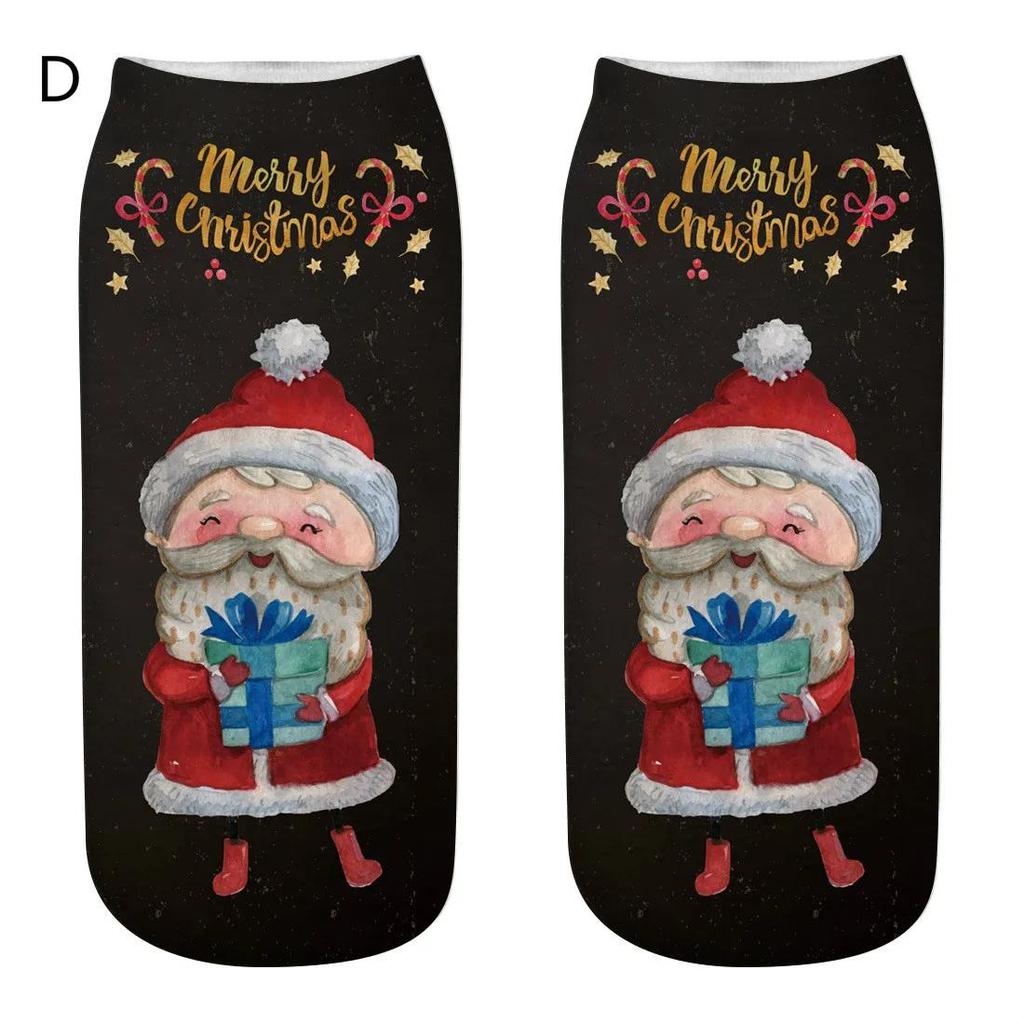 1pair Christmas Cotton Socks Merry Christmas Decor for Home Xmas Gifts Cristmas Decoration Happy New Year