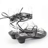 Excellent THE ROW Sandals GRAPHIC STRAP KITTEN Square Toe Leather Black Women 35 Used