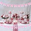 10pcs/string Polyester Hanging Home Craft Ornament Wide Bow Pulling Flag Party Decor 4 Colors
