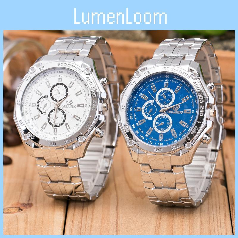 Men Steel Stylish Band Watch Business Alloy Timepiece Casual Wear Accessory
