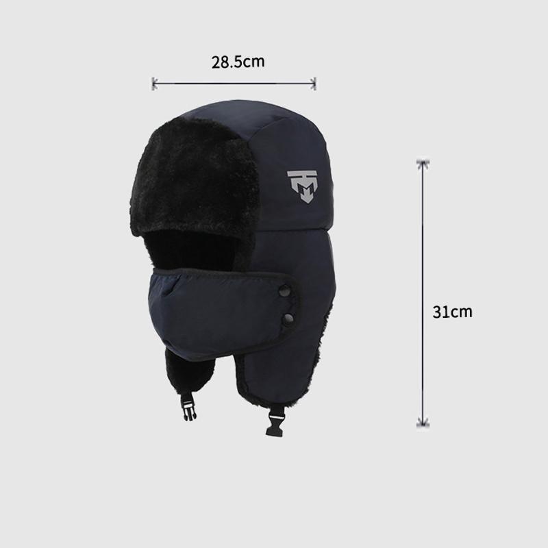 Winter Cap Men Women Velvet Thick Bomber Hat Outdoor Cycling Cap Warm Ear Protection Cold Ski Cap