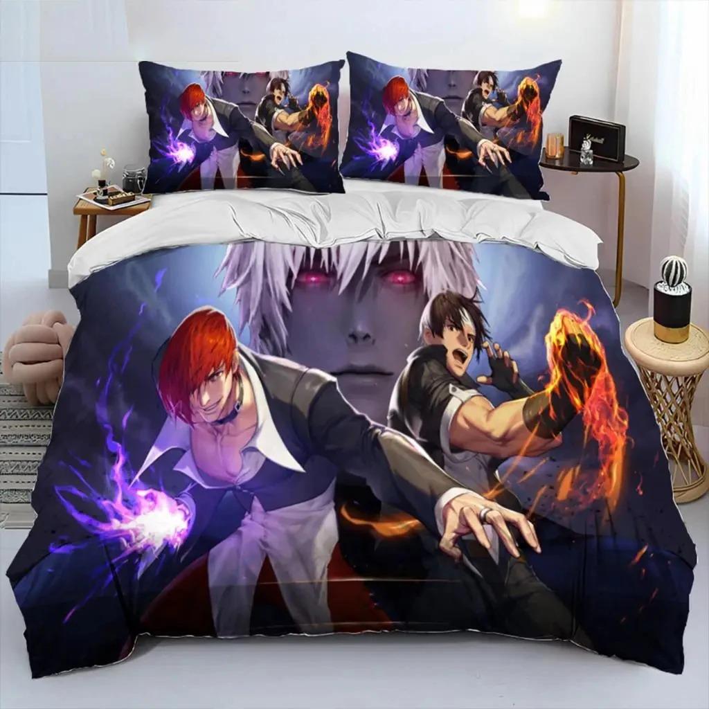 Game King Of Fighters Retro Bedding Set Boys Girls Twin Queen Size Duvet Cover Pillowcase Bed Kids Adult Home Textileextile Tool