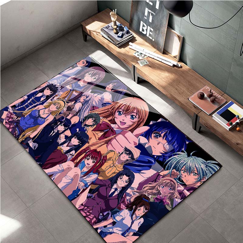 15 Größen Japanischer Anime Ikkitousen Sexy Mädchen Gedruckter Teppich für Wohnzimmer Rutschfester Bereichsteppich Schlafzimmer Moderne Heimdekoration Fußmatte