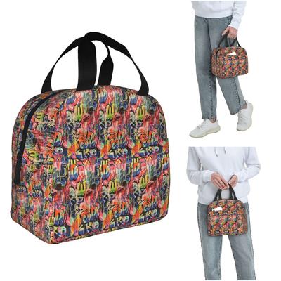Urban Pattern Hip Hop Graffiti Street Art Insulated Lunch Bag for Women Children Portable Food Boxes Thermal Lunch Box Tote
