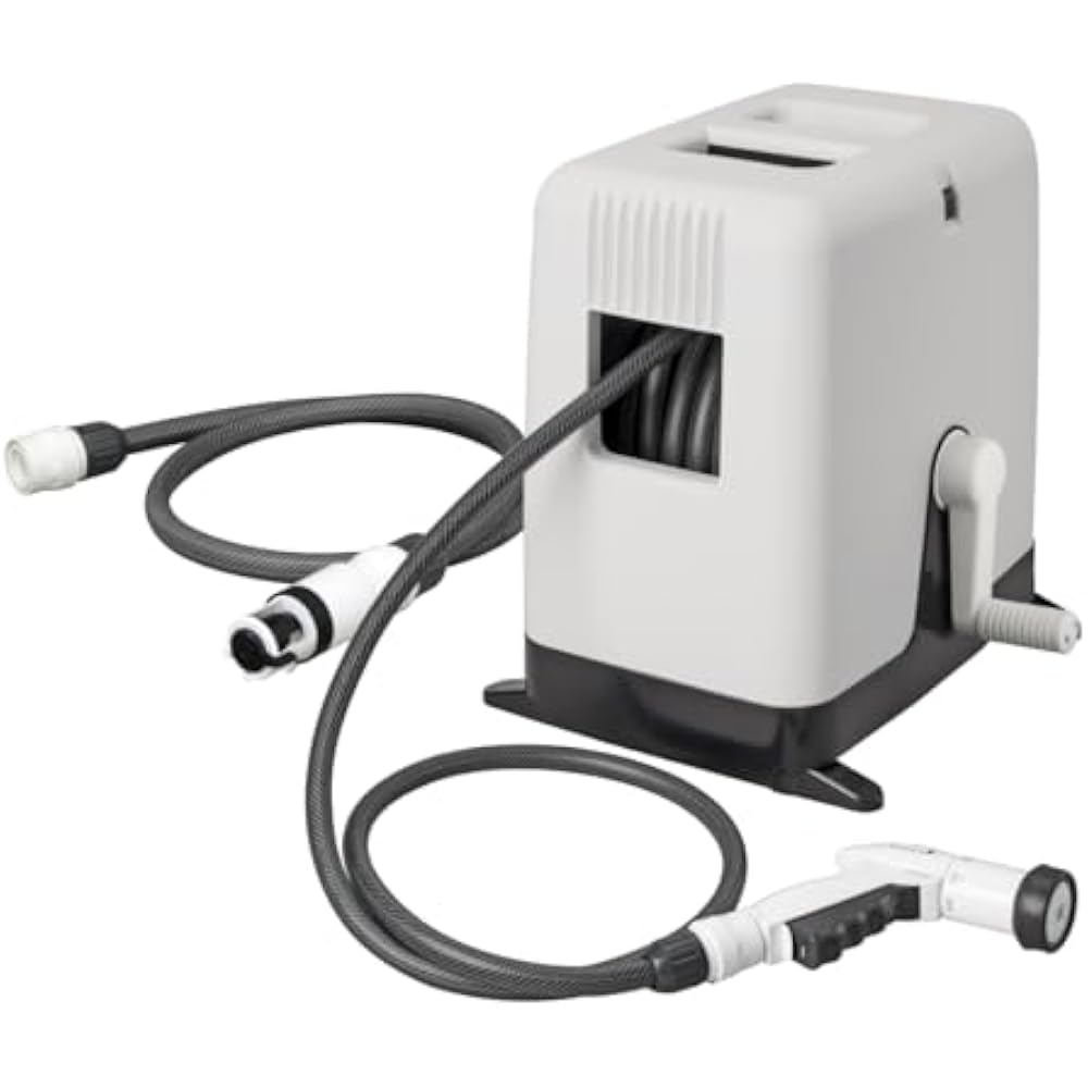 Takagi (Takagi) Hose Hose Reel 20m 4 Water Shape Cover with Legs BOXY Twister RC220CG Charcoal Gr...