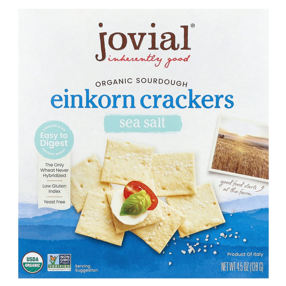 Jovial Sourdough Einkorn Crackers with Sea Salt 128g (4.5oz)