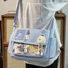Y2K Japanese Harajuku School Bags for Teenage Girls New 2024 Transparent Itabag Crossbody Bag DIY Badges Display Plate Ita Bag