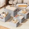 Plaid Non-Woven Clothes Storage Box with Lid for Home Organization