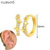 925 Silver Needle 11/13mm Small Hoop Earrings for Women Circle Piercing Huggie Earrings Multicolor Zircon Earrings Party Jewelry
